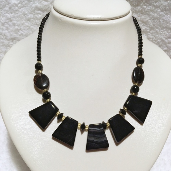 ✨NEW✨ Chunky Natural Onyx Gemstone Necklace - Picture 3 of 5